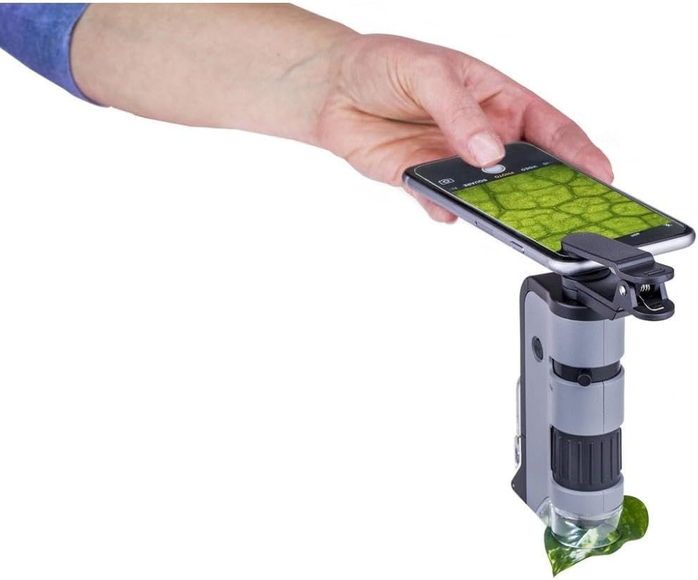 MicroFlip 100x-250x Pocket Microscope with Smartphone Clip for STEM Learning