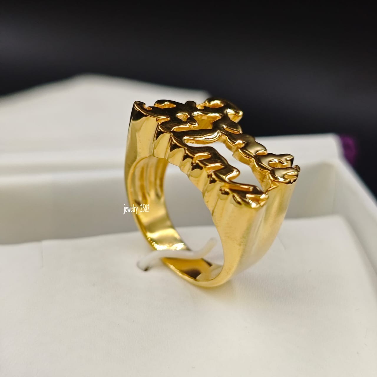 Proposal Gift! Mens Customization Solid Metal Nameplate Ring In Real 925 Silver
