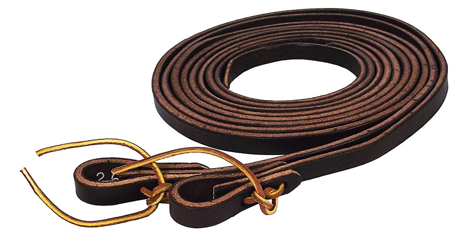 Hamilton Extra Heavy Leather Split Reins, 1/2-Inch by 7-Feet, Havana Brown