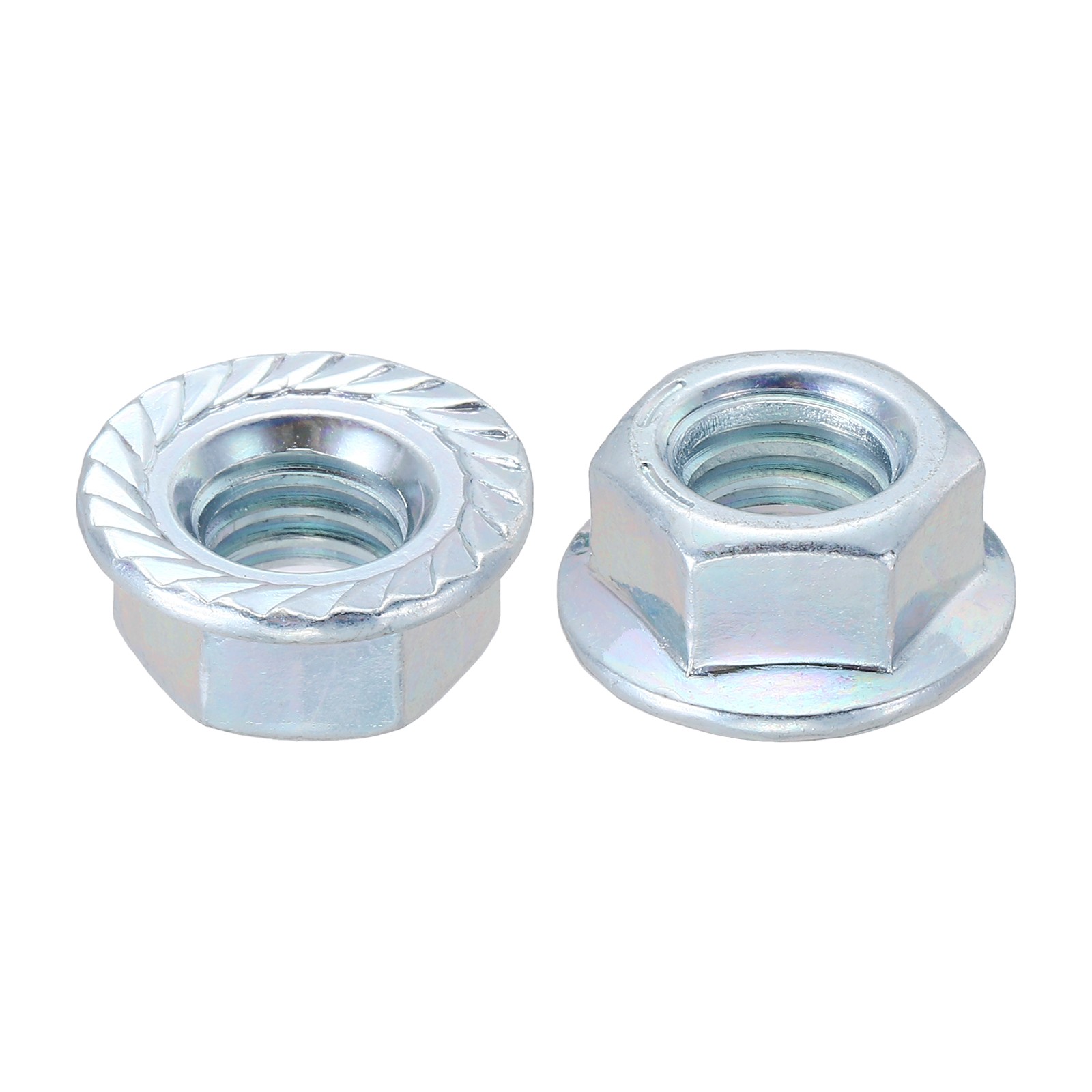 40 Pcs Serrated Flange Hex Nuts - [3/8"-16-UNC] Carbon Steel Zinc Plated