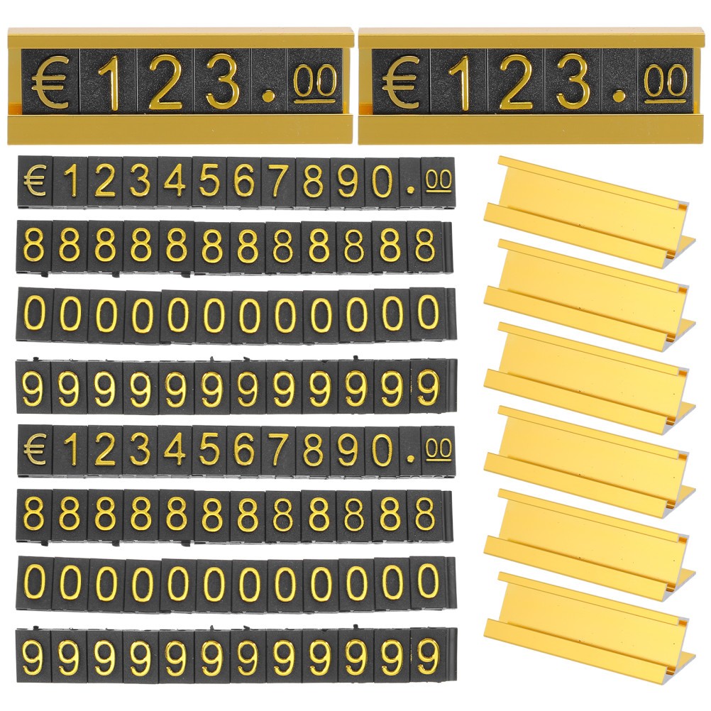 16Sets Golden Adjustable Price Display Cubes for Jewelry Shop Counter Retail Use