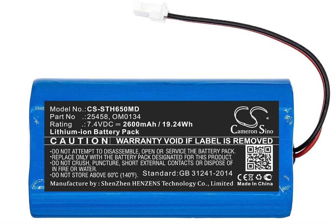 7.4V 2600mAh Replacement Battery for SurgiTel Eclipse EHL65 EHL-65 Battery Pack
