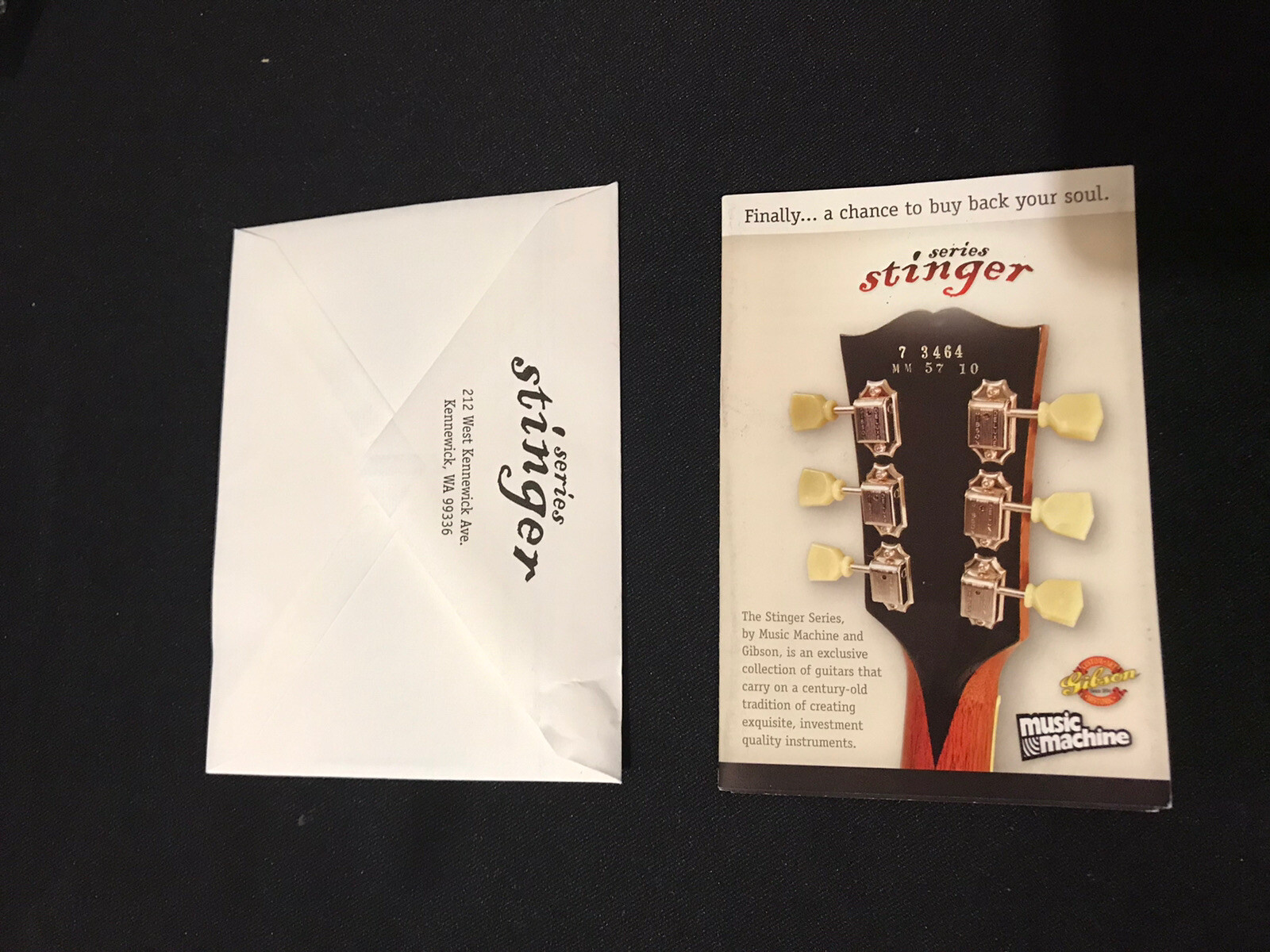 Gibson Custom Stinger Brochure & Envelope Vtg 2003 Les Paul SG V Acoustic 356