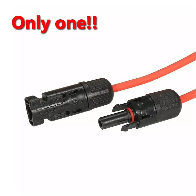 Black+Red 10 AWG Solar Panel Extension Cable Silicone Flexible Wire Connectors