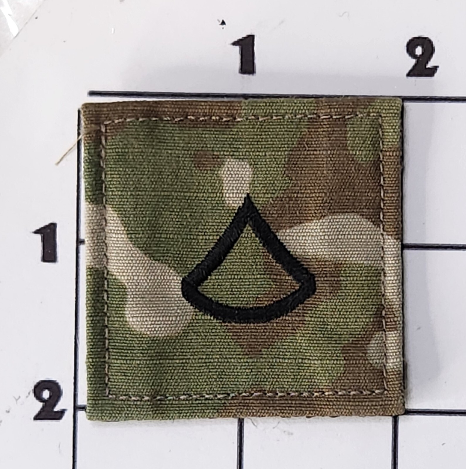 United States Army Private 1st Class Embroidered Rank Patch Hook Loop Camoflauge