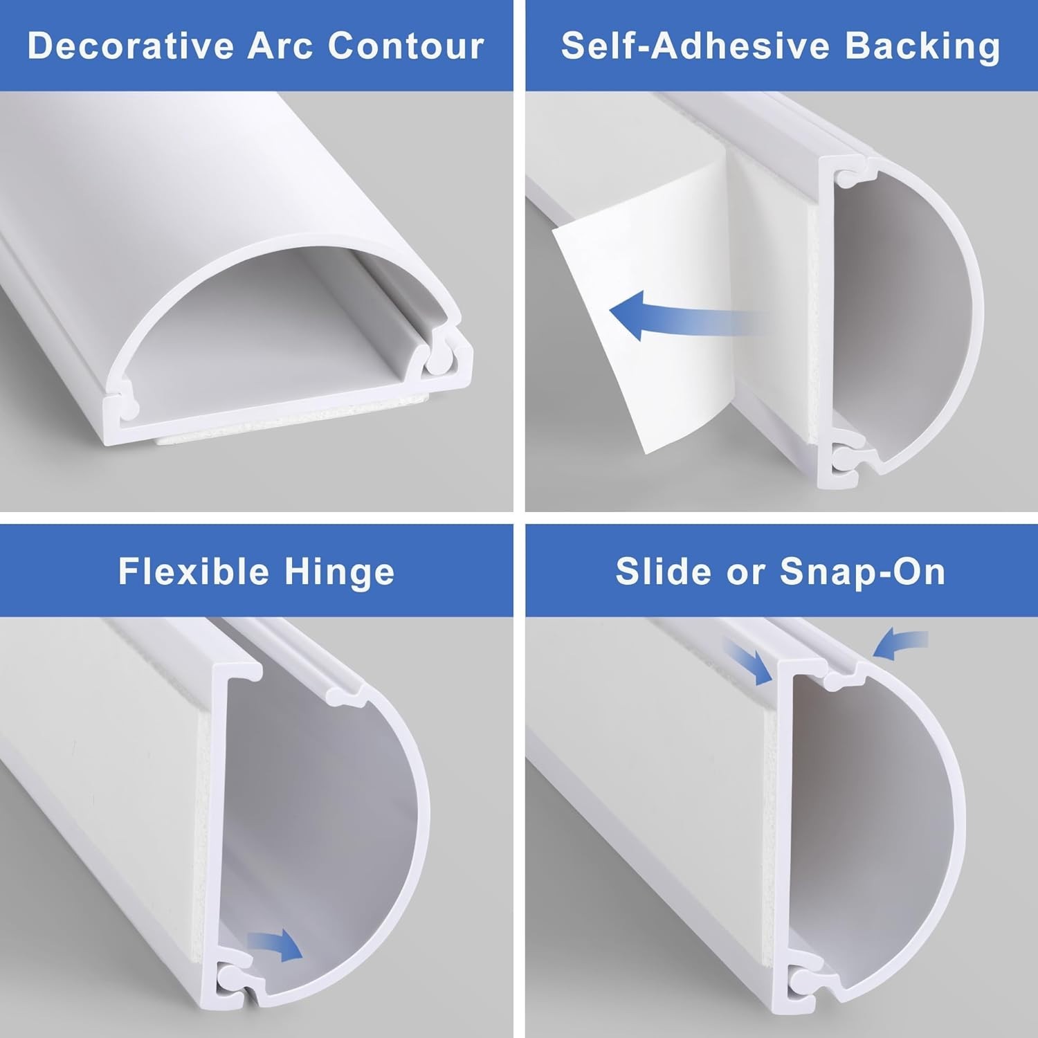 Self-Adhesive 34in Cord Covers for Seamless Cable Management - Customizable