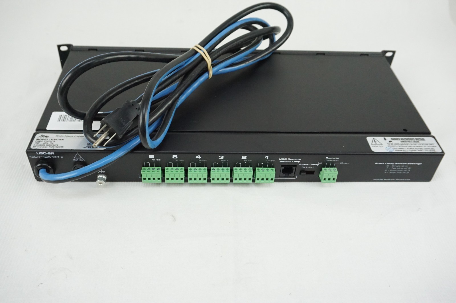 Middle Atlantic USC 6R 6 Channel Power Sequencer Rackmount Power Distribution
