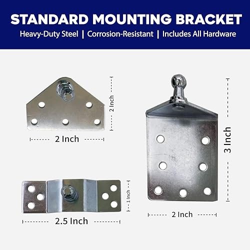 Hatchlift Mounting Brackets - Adjustable Shock Mount Kit with Ball Full Kit