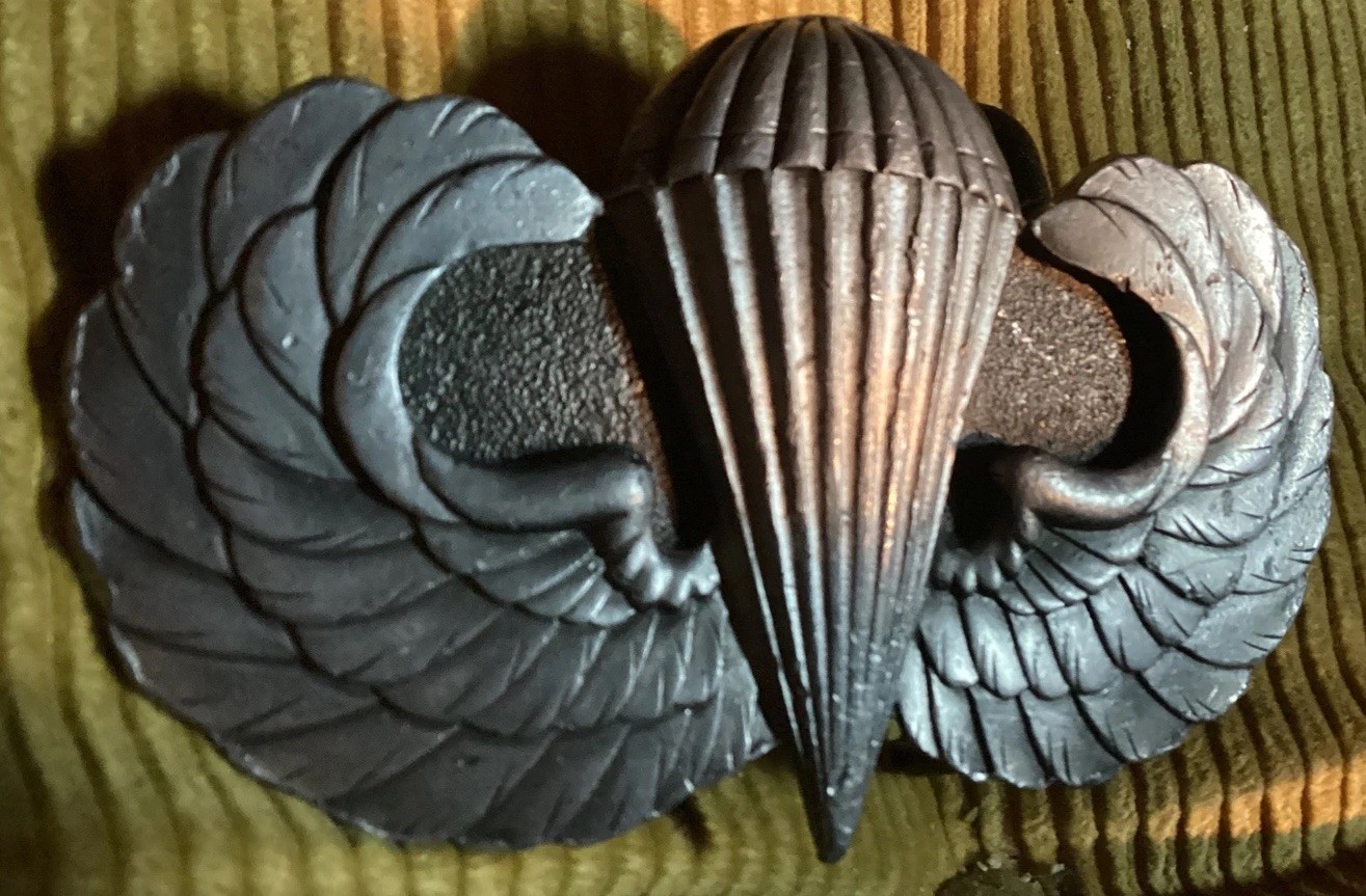 Cast Us Army Paratroop Wing Buckle W/army Web Belt Military Bail Steel 4.5 OAL!!