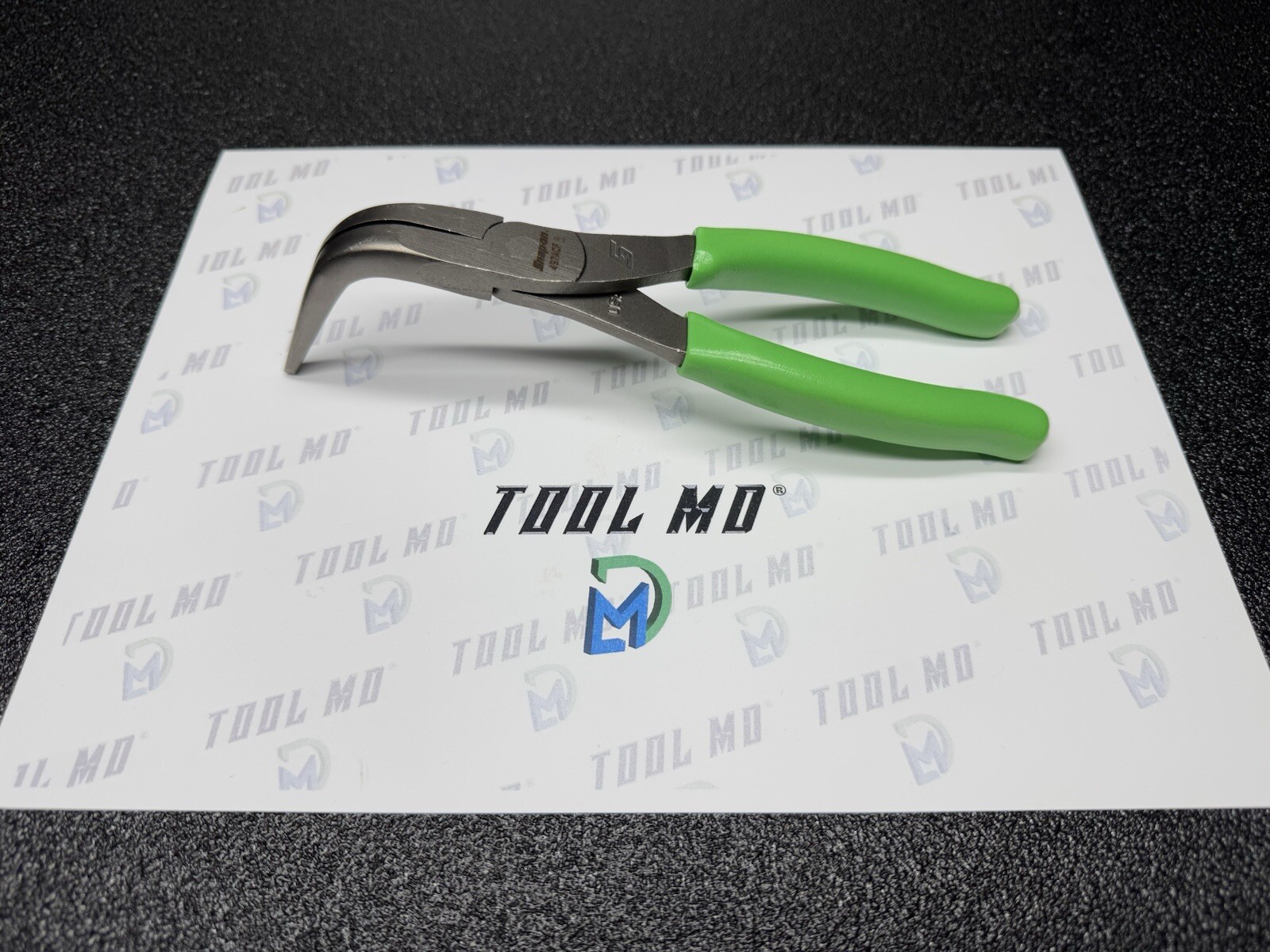 Snap-on Tools NEW GREEN Soft Grip 7" 90⁰ Angle Jaw Needle Nose Pliers 497ACF