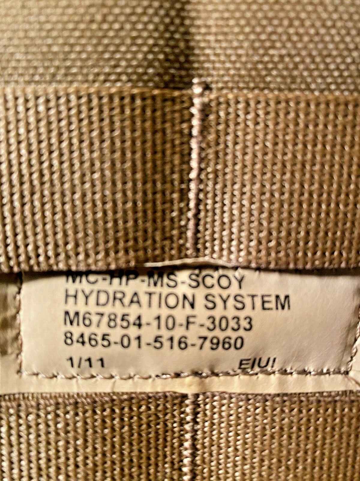 USMC Coyote Brown Hydration System NSN: 8465-01-516-7960 Eagle Ind.