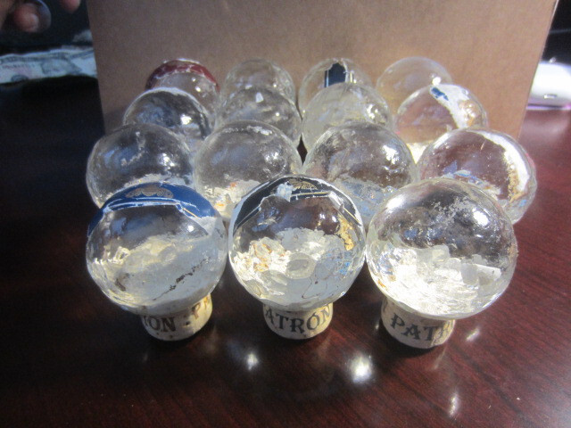 Patron "Extra Anejo" Tequila Empty Glass Bottle with Cork Top, 5 & 7 Years