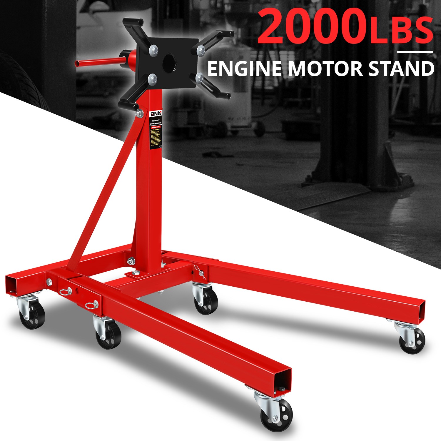 2000 LBs 360 Degree Adjuste Mounting Head Durable Stable Steel Engine Stand Red