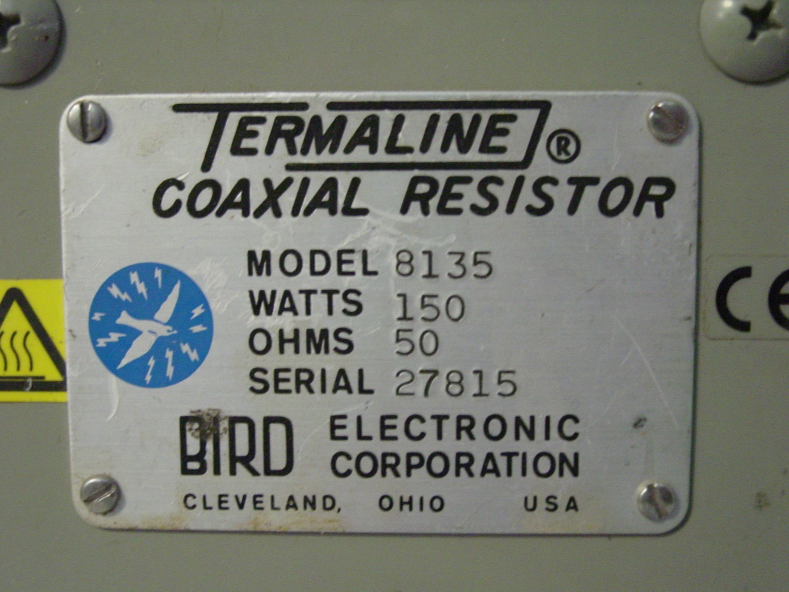 Bird Termaline 150 watt load with "N" connector  Model 8135