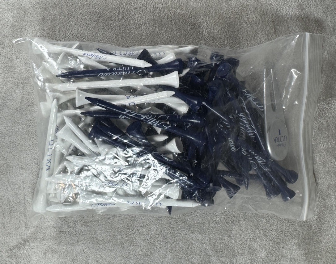 Michelob Ultra Golf Tees Bag Blue And White
