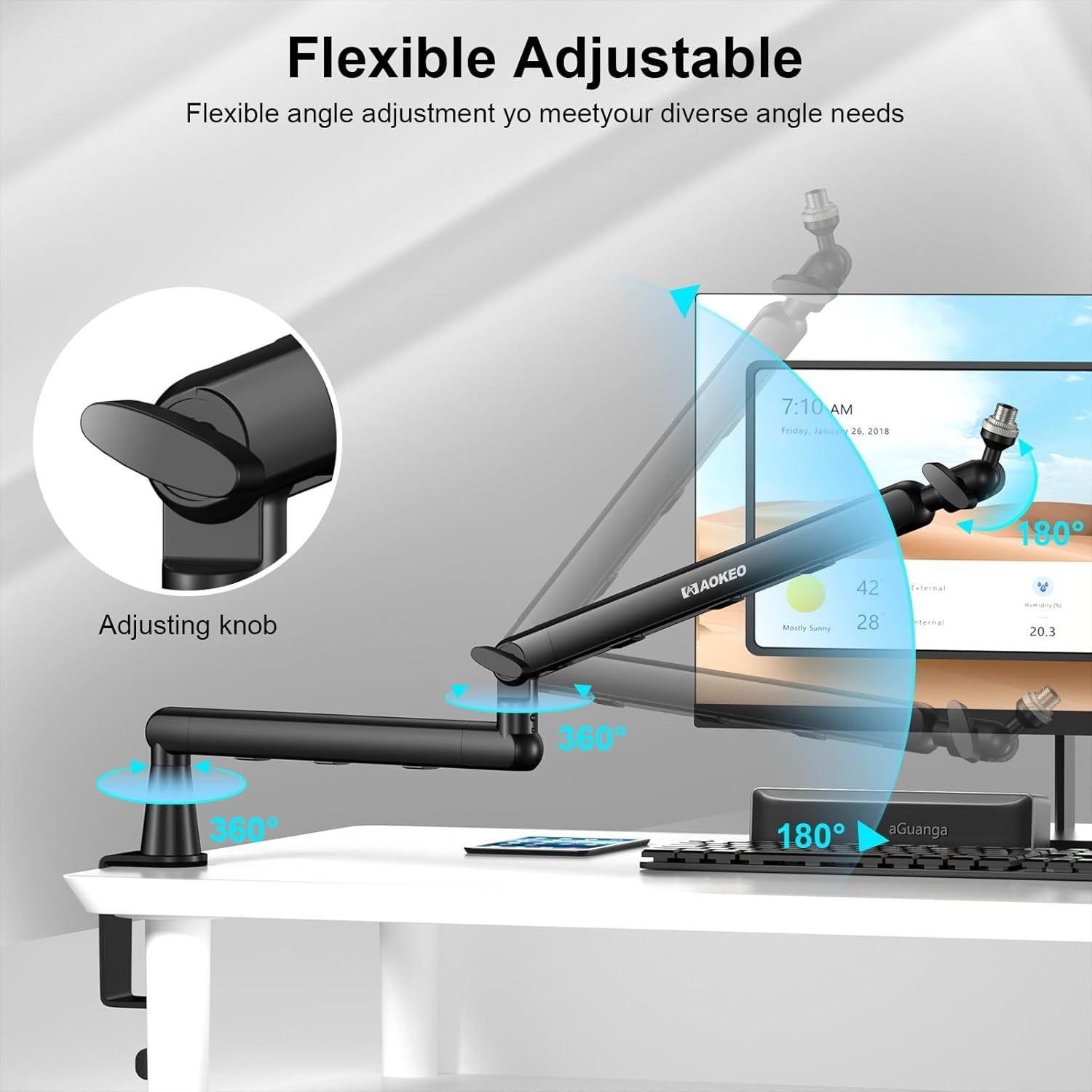 Adjustable Microphone Boom Arm for Blue Yeti HyperX Elgato Wave