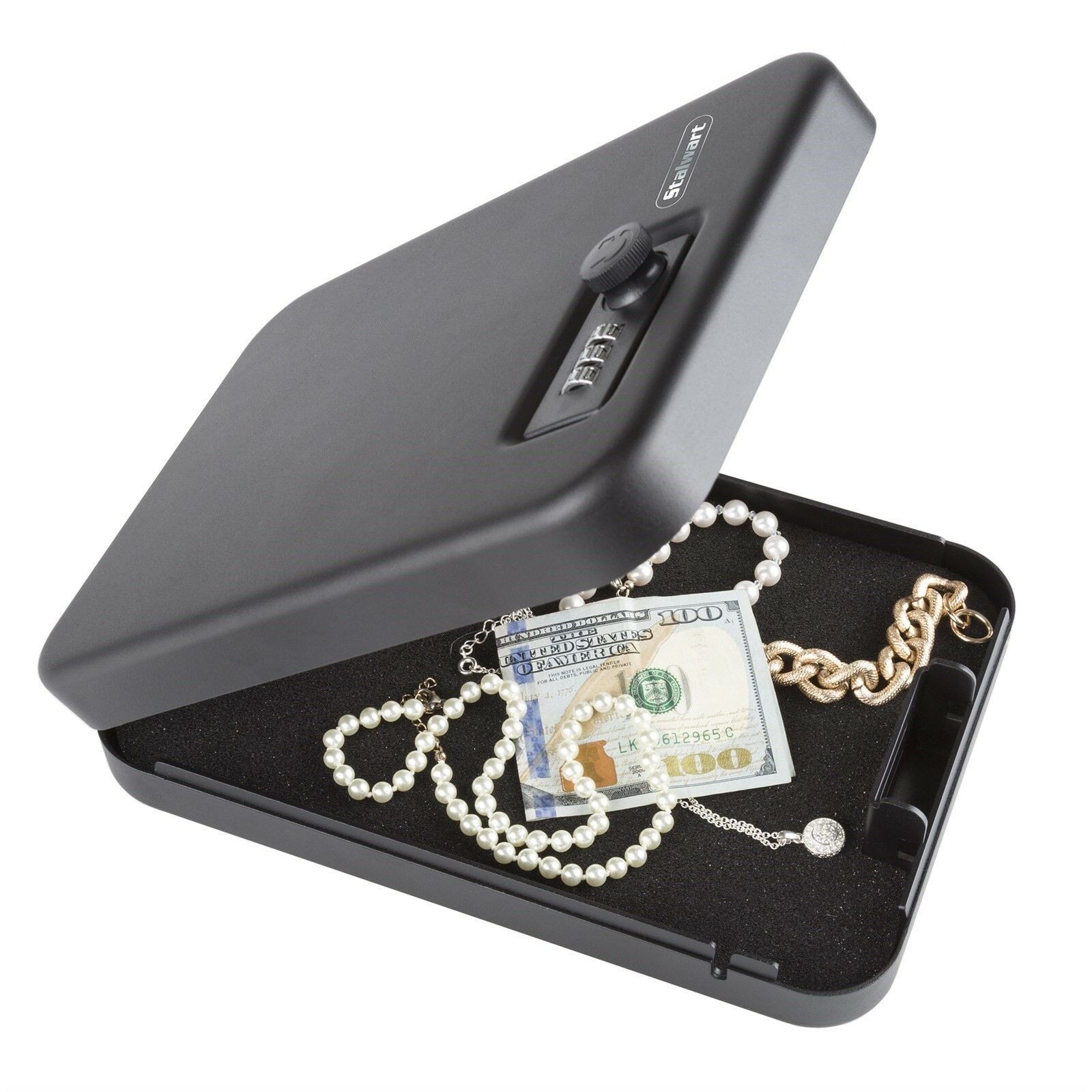 Metal Combination Lock Box 9.5 x 6.5 Inches Valueables Jewelry Cash Stash