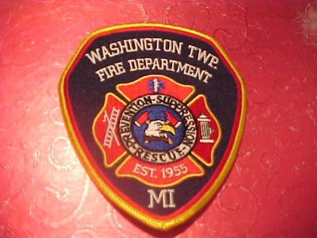 WASHINGTON TWP. MICHIGAN FIRE DEPARTMENT PATCH SHOULDER SIZE UNUSED