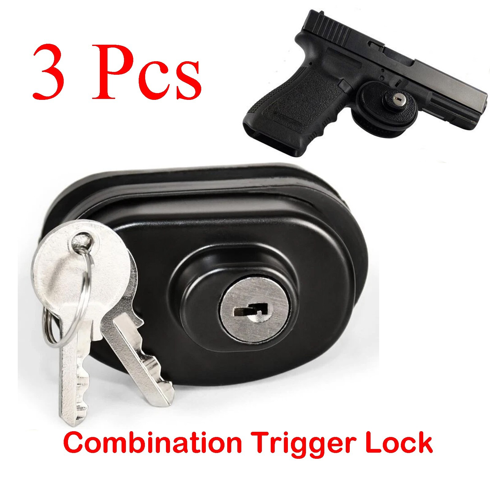 3X Key Trigger Lock Gun Locks for Pistol Rifle Shotgun Universal Firearm Hunting