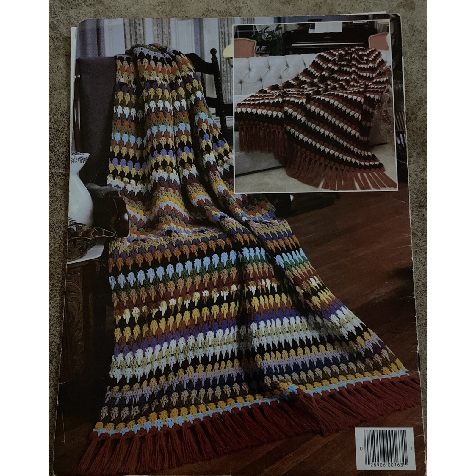Leisure Arts Crocheted Scraps To Beauty Afghans Pattern Instructions Patchwork