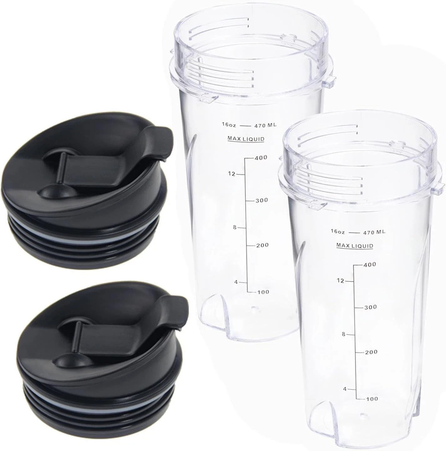 16oz Replacement Cups for Ninja QB3001SS Fit Compact Personal Blender, Single...