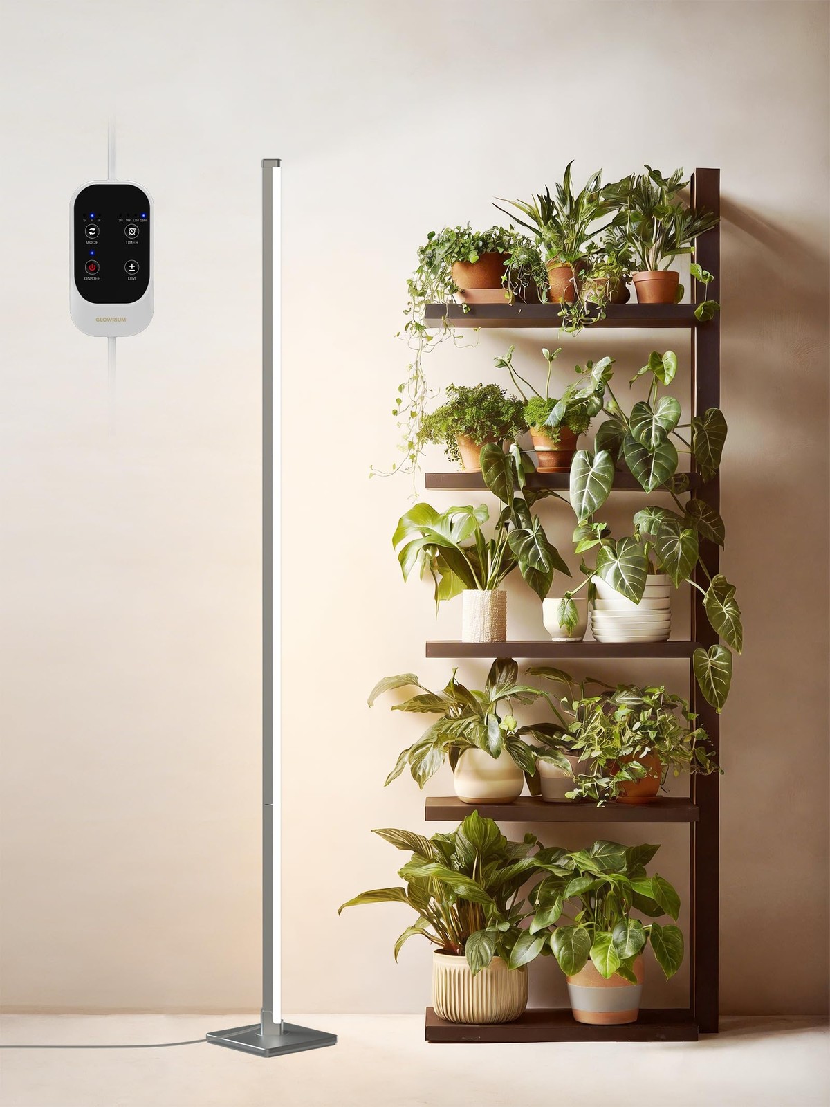 Standing Grow Light with Auto-Timer, 36W Vertical Grow Lights for Indoor Plan...