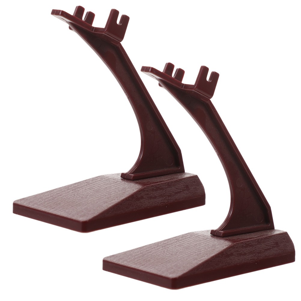 2Pcs Grey Plastic Aircraft Model Display Stand Durable Desktop Storage Rack