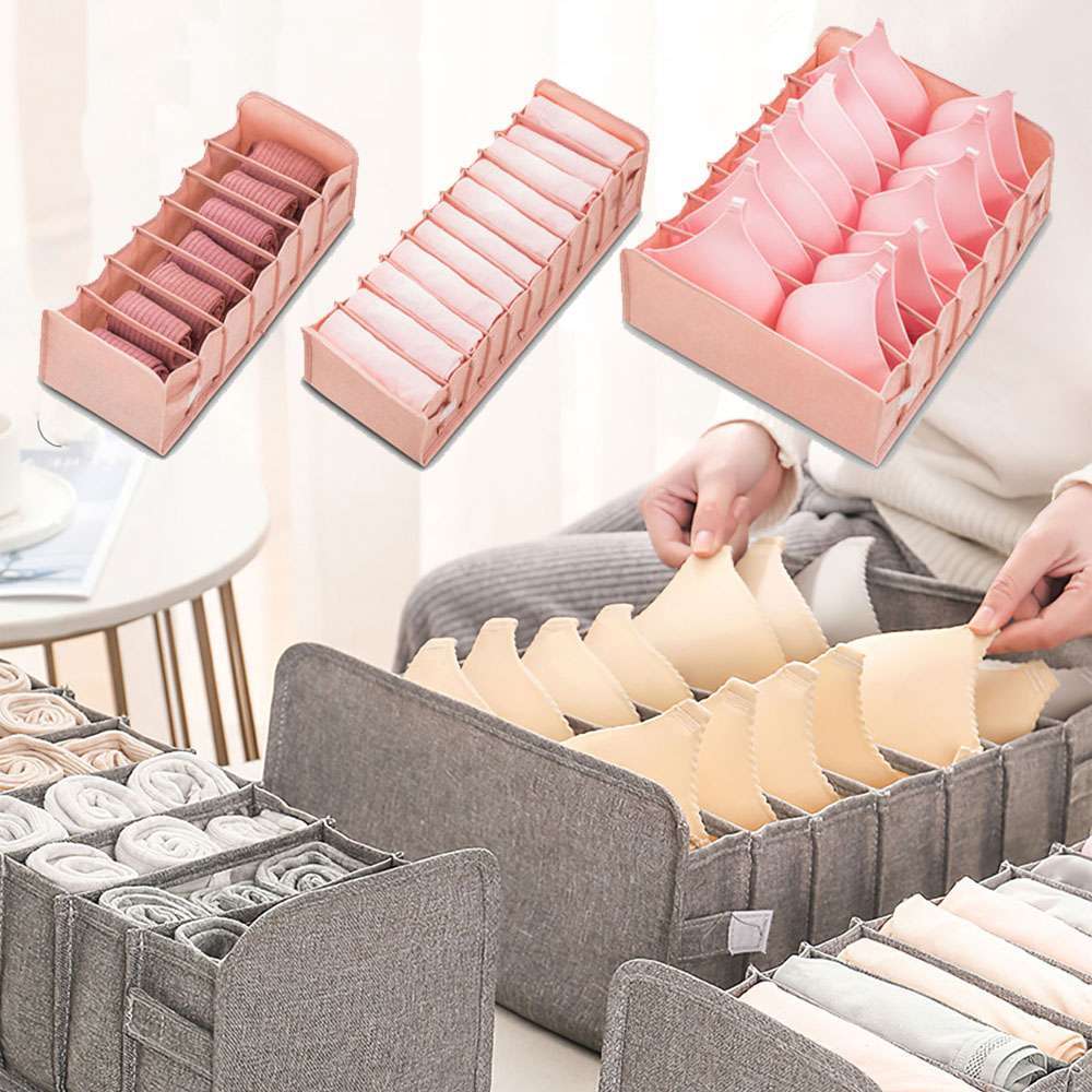 Foldable Underwear Drawer Organizer Divider Closet Storage Box Bra Panty Sock US