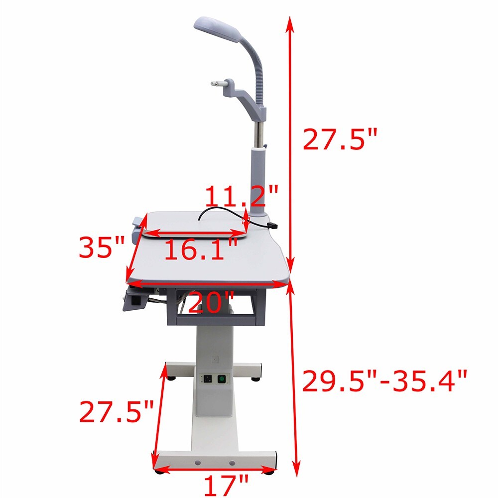 Automatic Optometry Ophthalmic Eyeglass Test Stand Movable Table Loading 165lbs