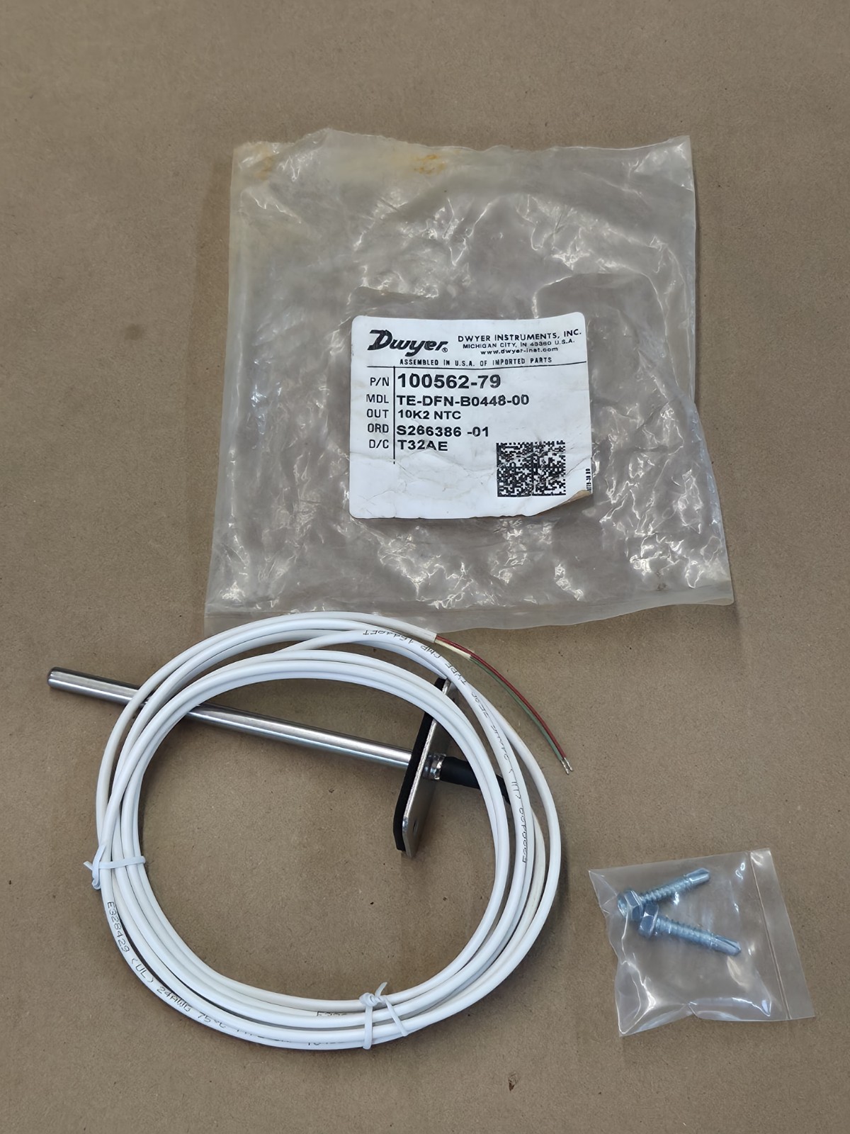 Dwyer 100562-79 TE-DFN-B0448-00 Air Duct Temperature Probe