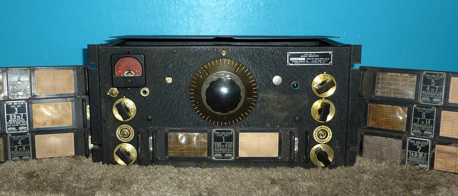 National HRO-W Communications Radio Receiver w/ 7 ARS-5 Coils