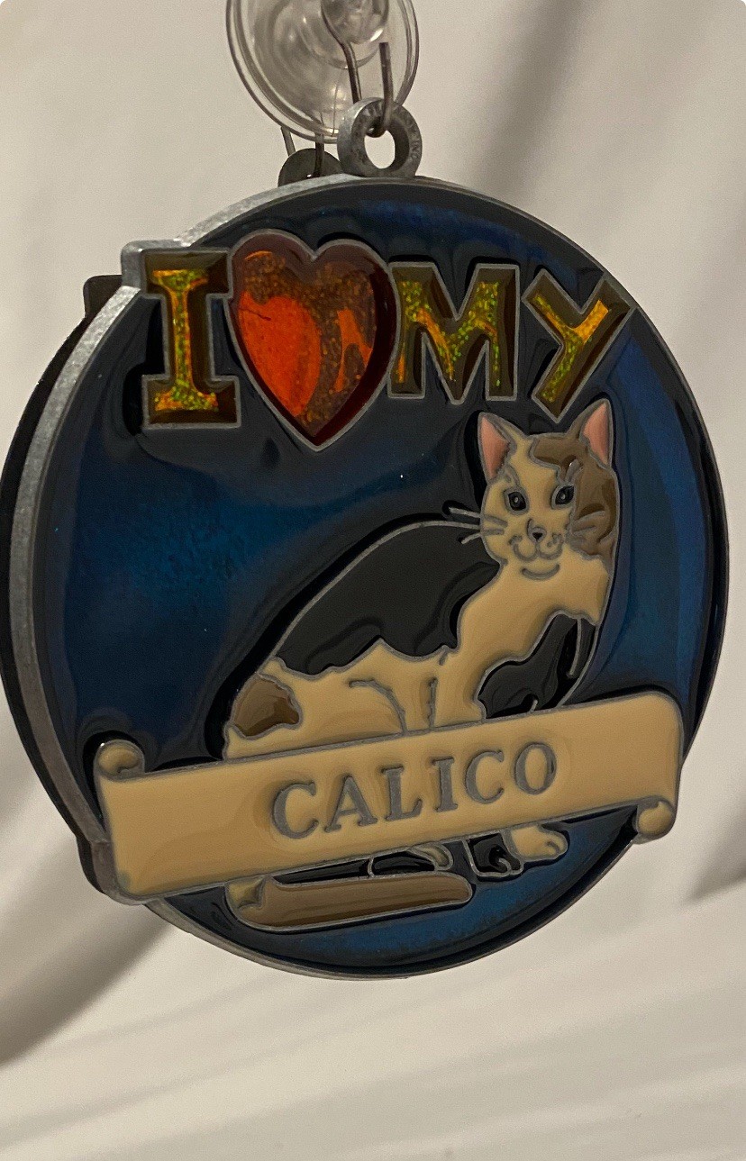 3.5” Window Sun Catcher “I ❤️ My Calico”. Nice Gift Cat Lover