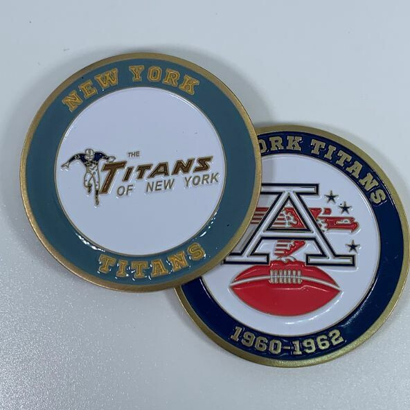 NEW YORK TITANS JETS AFL NFL 1960-1969 COMMEMORATIVE FOOTBALL CHALLENGE COIN