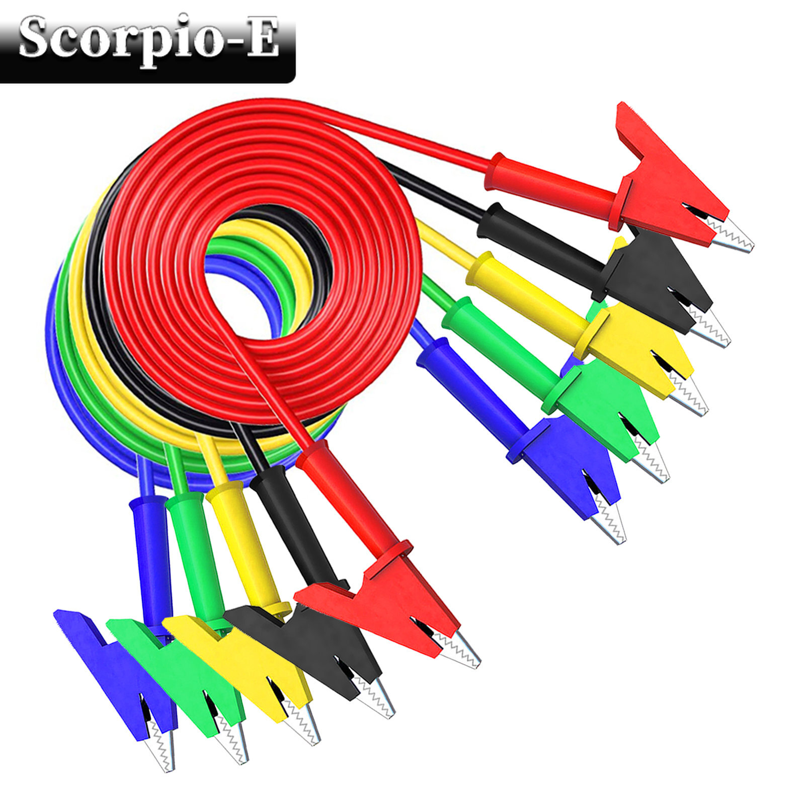 5PCS Dual Alligator Clip to Copper Crocodile Clamp Test Leads 1M 2M 3M 5M Cables