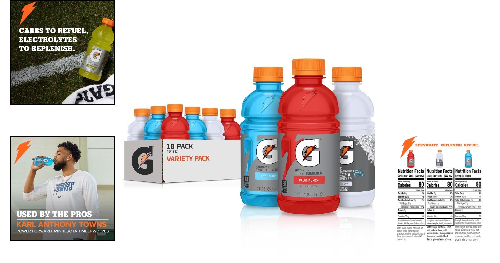 Variety Pack: Thirst Quencher Hydration - Fruit Punch, Glacier Cherry, Cool Blue