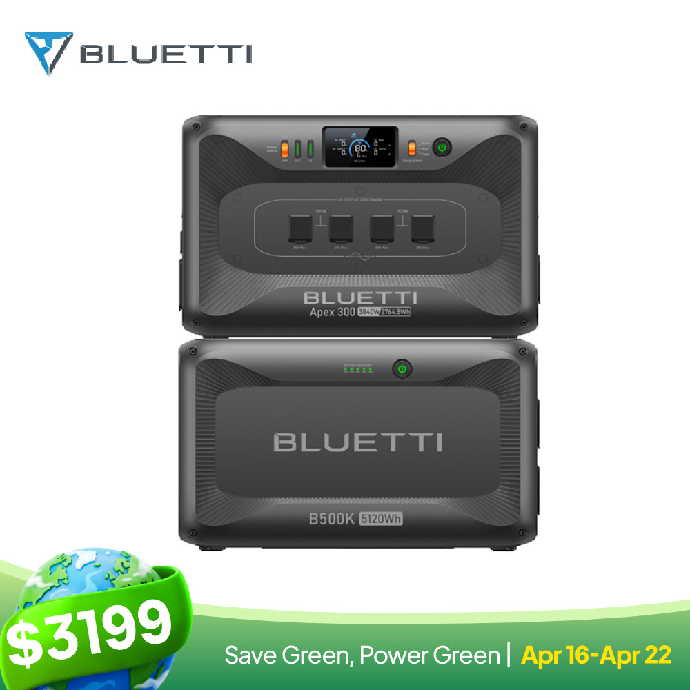 BLUETTI Apex 300+B500K Power Station 3840W 7884.8Wh for Home Backup Power Outage