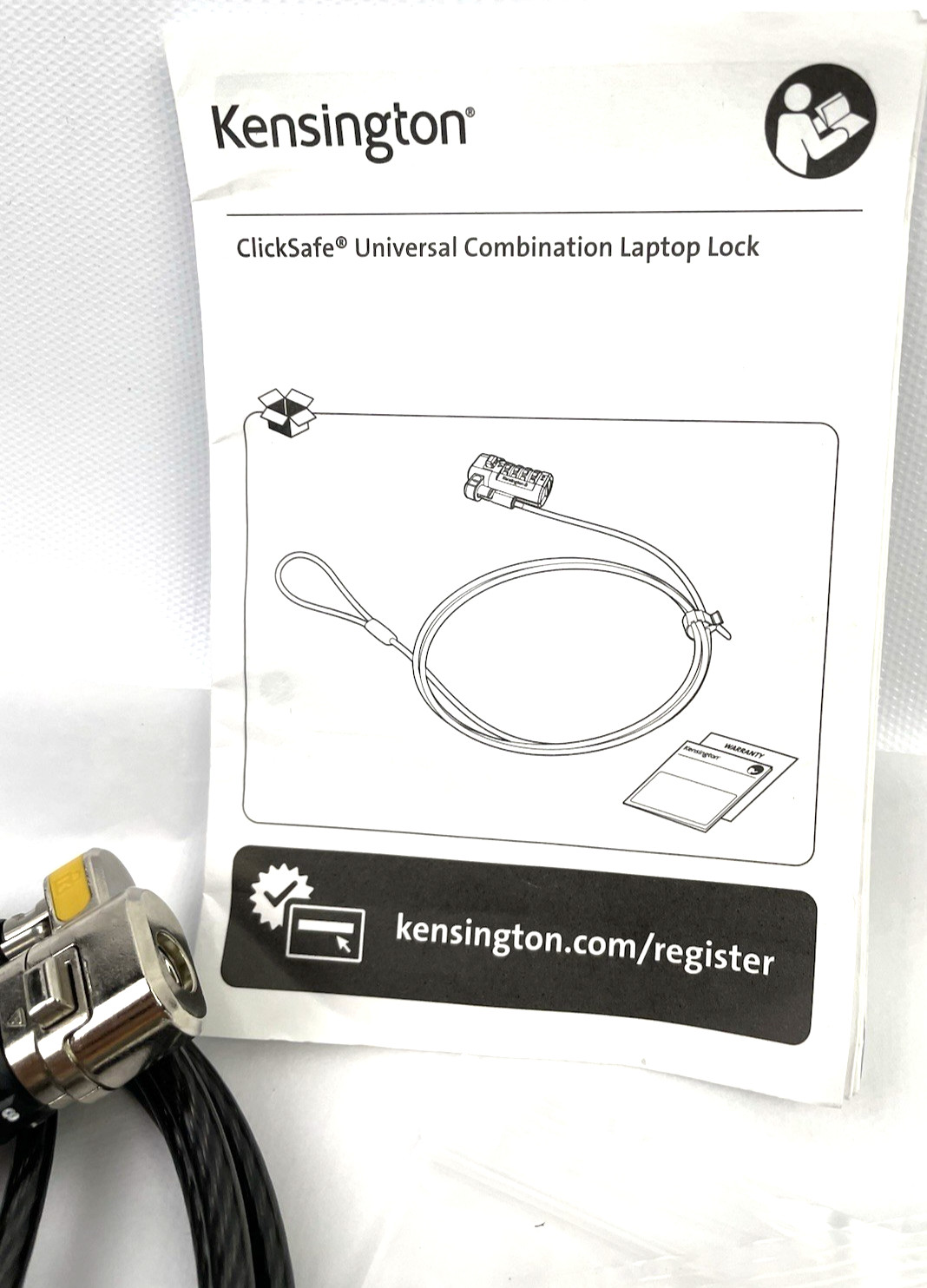 Kensington ClickSafe Universal Combination Laptop Lock Master Coded K68106WW