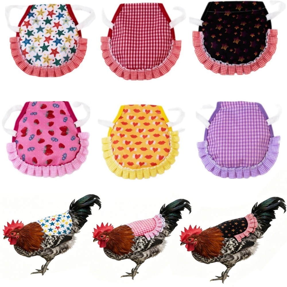 6Pcs Chicken Saddle for Hens Hen Chicken Wing Back Protector with Elastic Strap