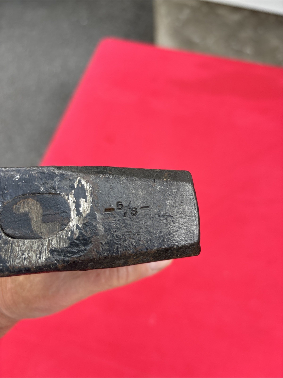 HELLER - 5/8" - BLACKSMITH TOP SWAGE HAMMER - ALL ORIGINAL WITH HANDLE -