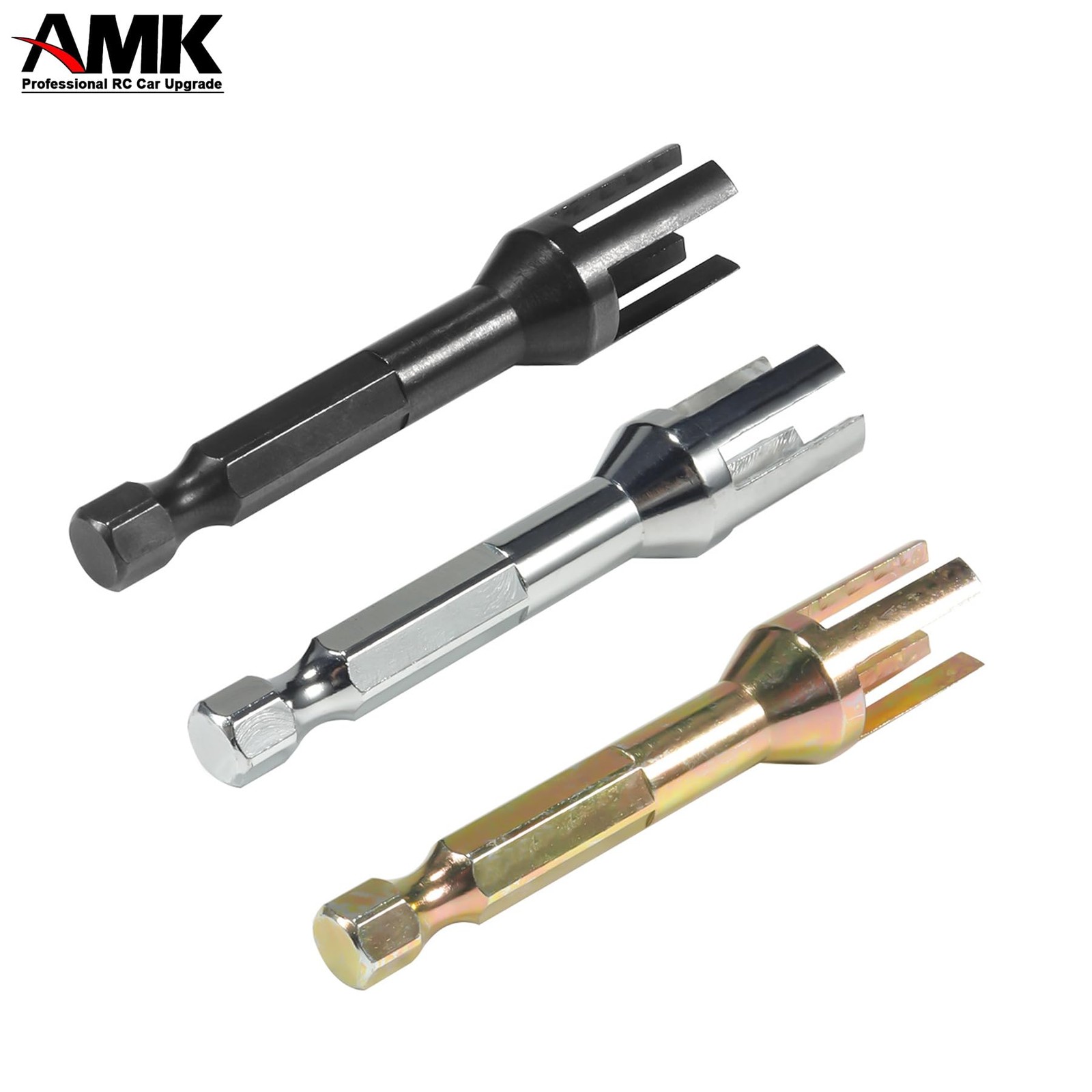 AMK RC Tool Kit 6.35mm Hex Bit Linkages Link Rod Ends Installing Silver
