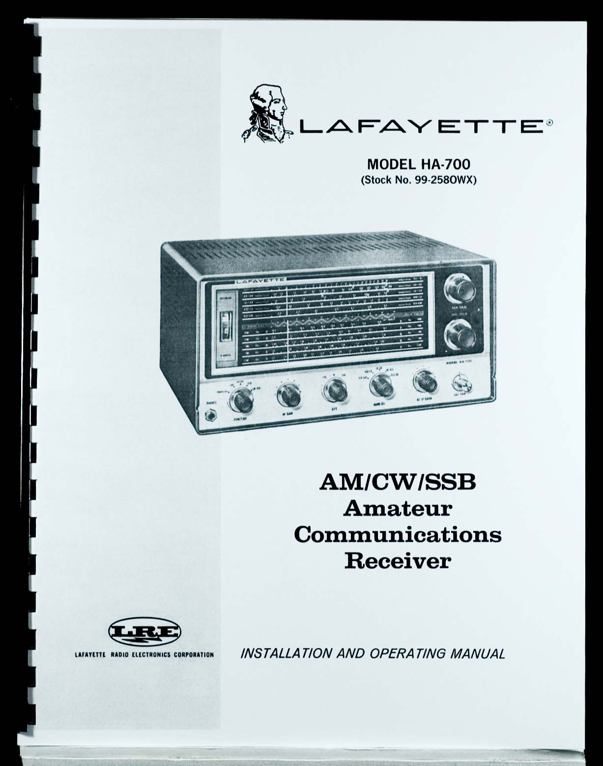 Lafayette HA700 HA-700 Communications Receiver Operating Manual
