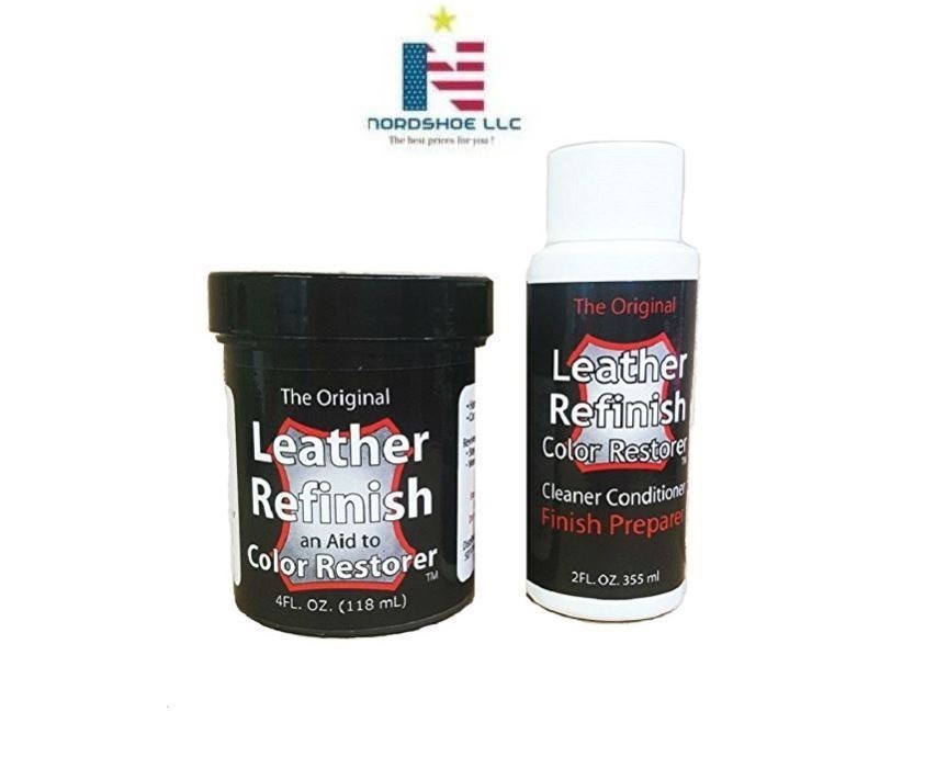 Leather Refinish Color Restorer Dye & Cleaner/Conditioner-Preparer Combo Kit
