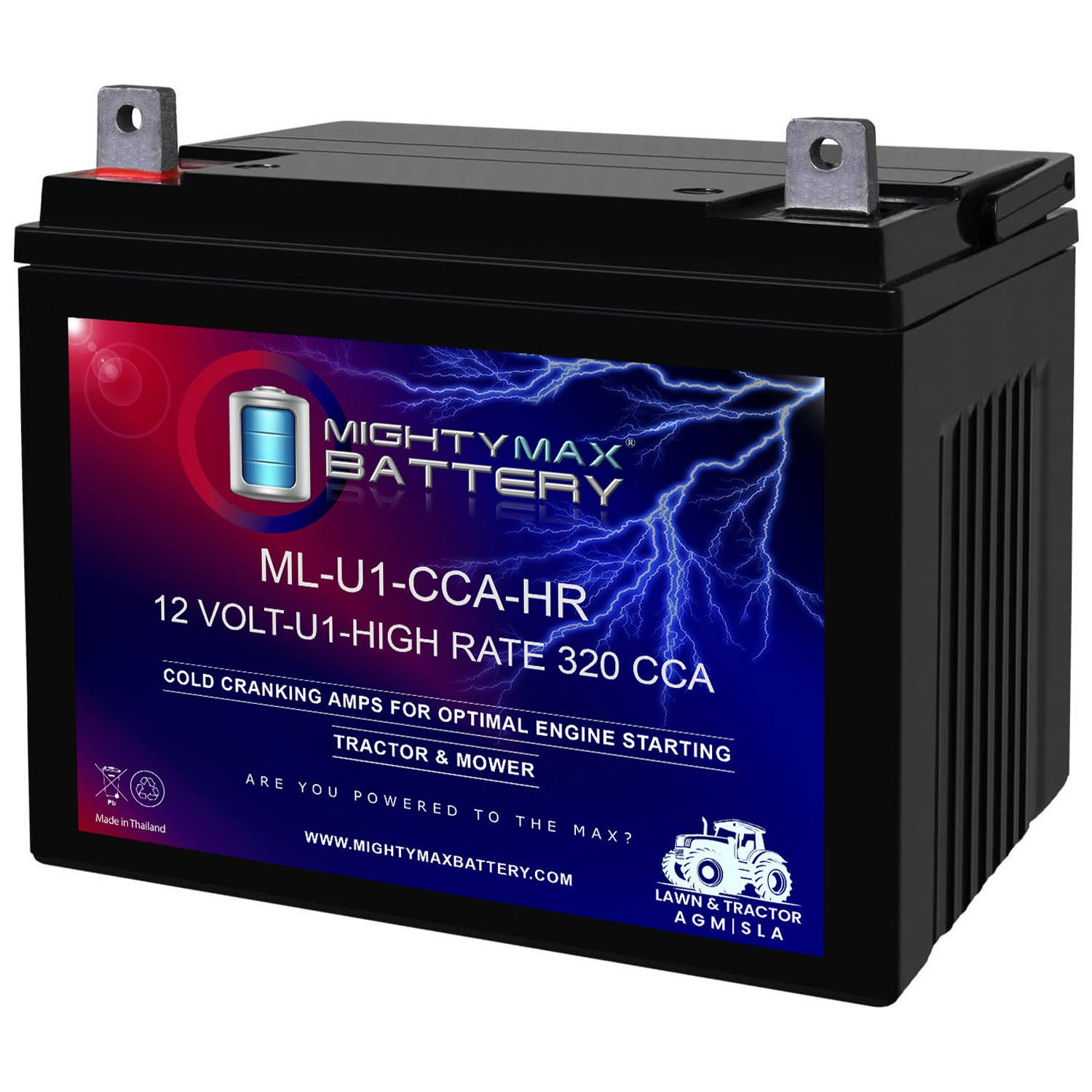 Mighty Max ML-U1-CCAHR 12V 320CCA Battery for Snapper Power 21401PS Lawn Mower