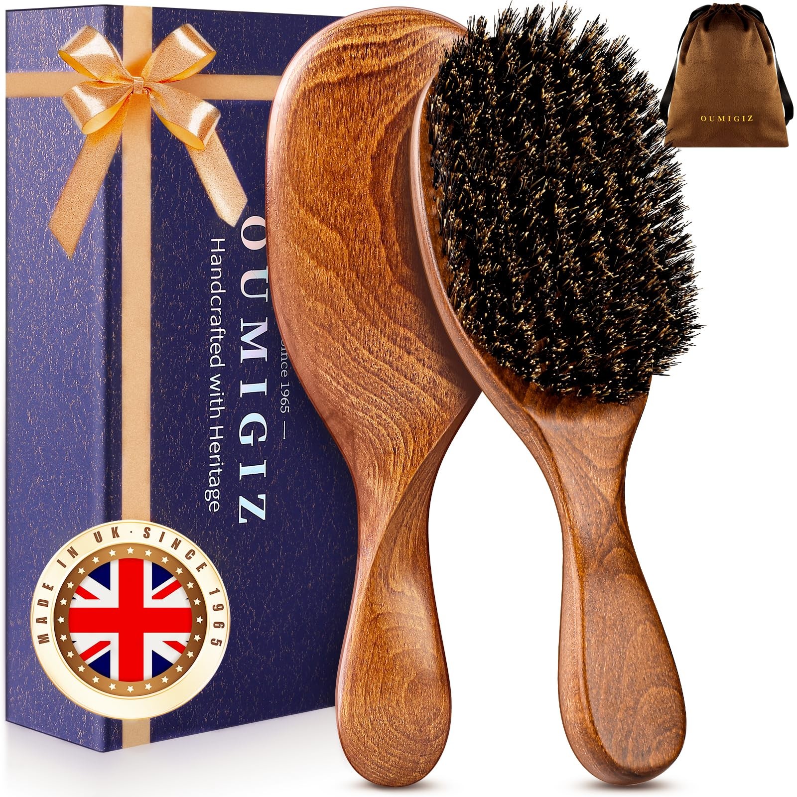 Boar Bristle Hair Brush Since 1965 British Craftsmanship Handmade Natural Wooden