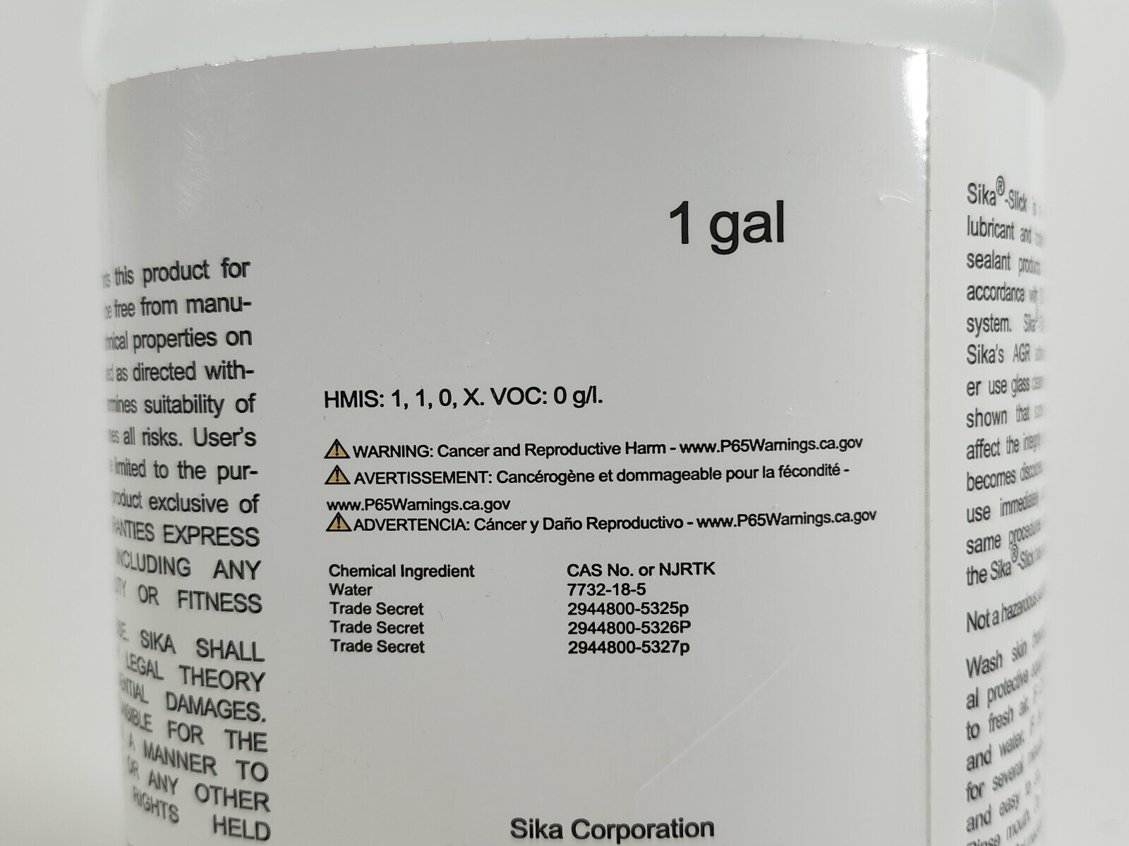 Sika-Slick Cutout Lubricant - 1 Gallon - SLK4GL