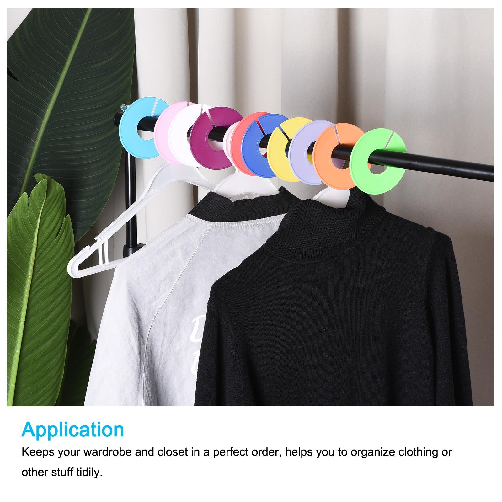 20pcs Reusable Clothes Dividers Wardrobe Separator Round Hook Pink