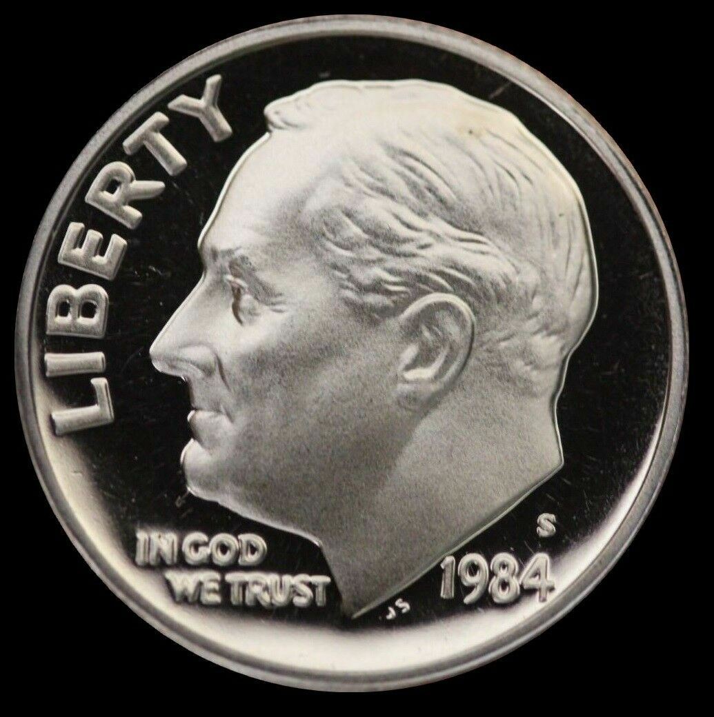 1984 S Roosevelt Dime Gem Deep Cameo CN Clad PROOF US Mint Coin Beautiful!