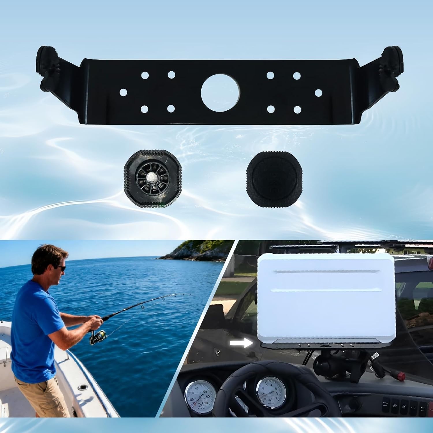 000-11020-001 Gimbal Mounting Bracket with Knobs for 9" Touchscreen Fish Find...