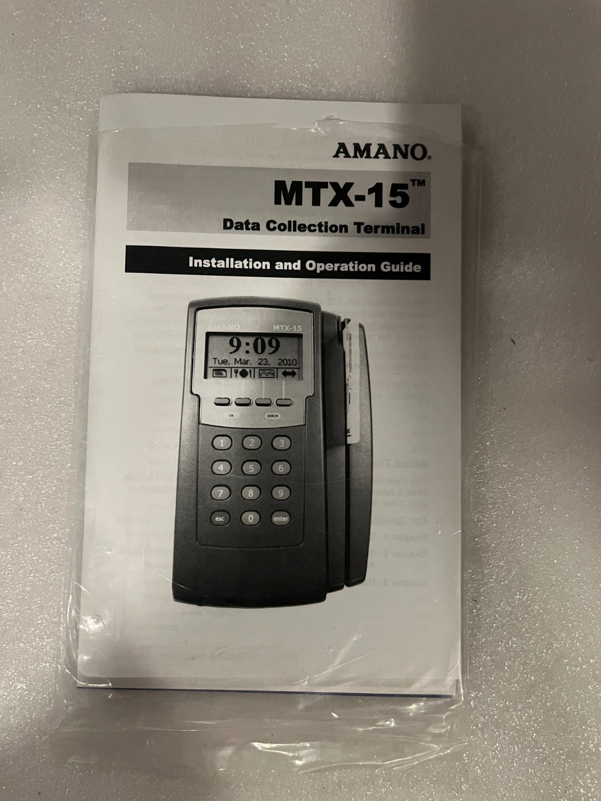 Amano MTX-15 Clock Terminal User Manual