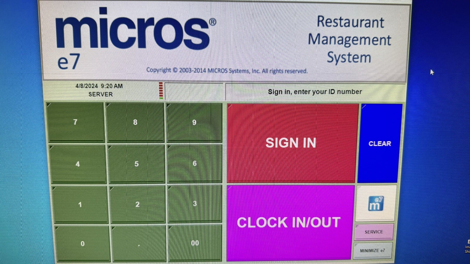 MICROS e7 HP POS SERVER, WIN 10,  v.4.2 TLS 1.2, PCI  COMPLIANT